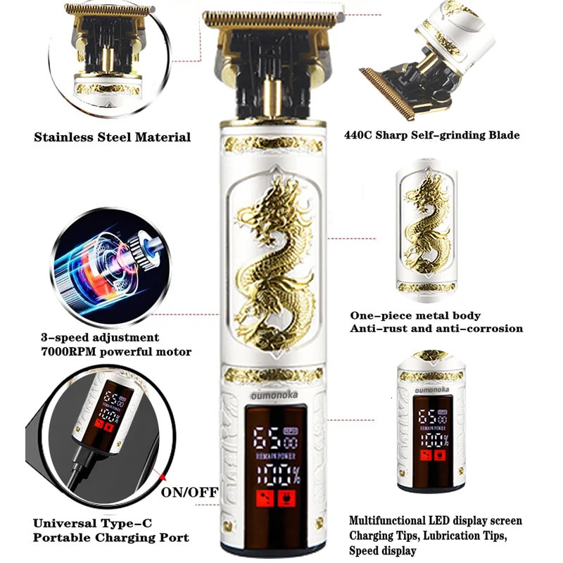 2024 Professional Electric Shaver for Men Razor Mower Beard Trimmer Barber Shaving Machine T9 Hair Clipper Drop 241114