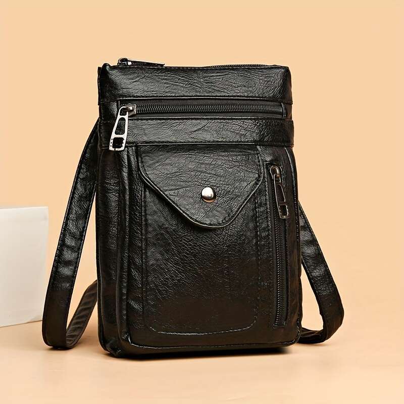 Mini Vintage Crossbody Retro Multi Pocket Shoulder Bag, Women's Casual Handbag & Phone Purse