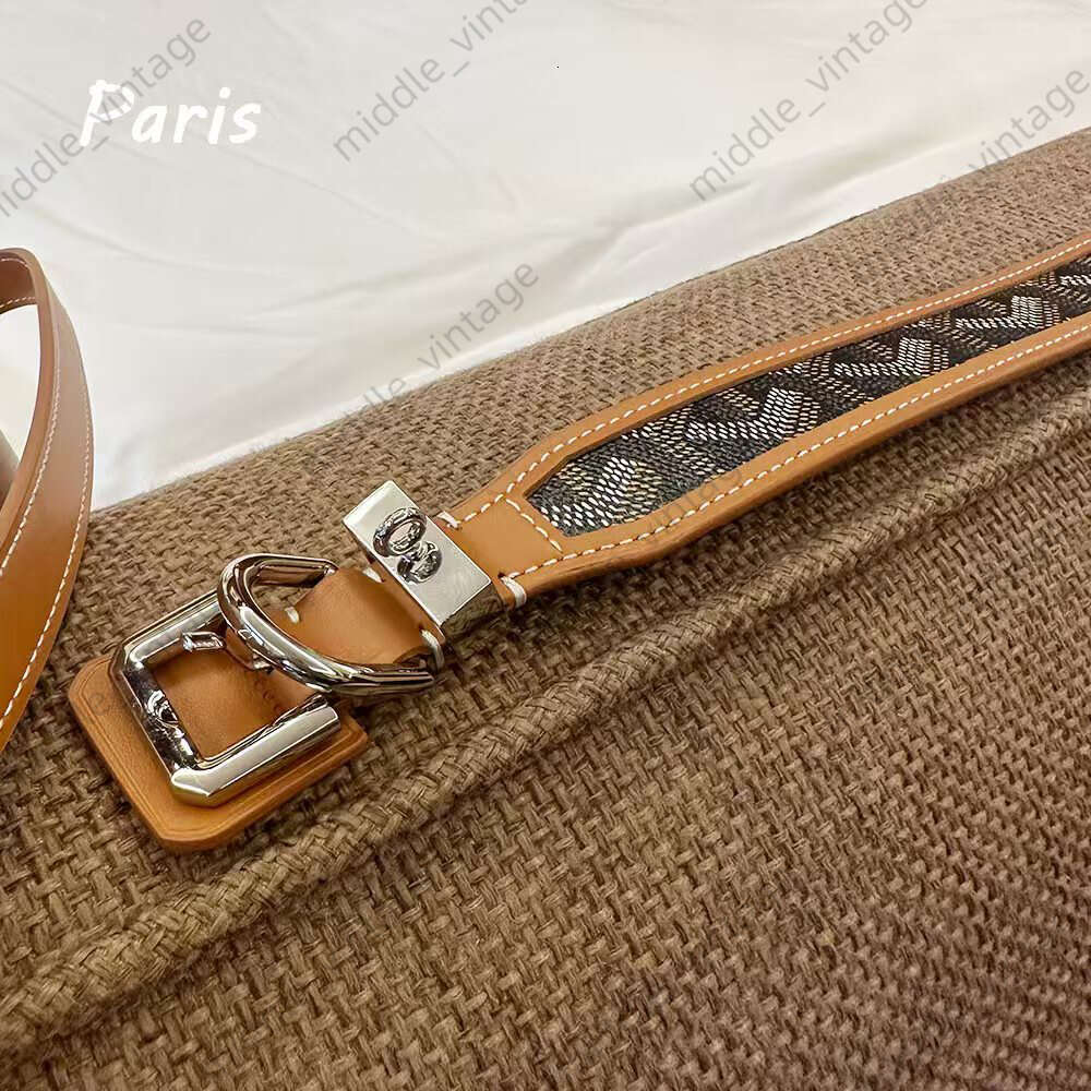 Designer Leash Apparel High-end Top-grade Cowhide Pet Dog Fashion Collar Set Gift Box