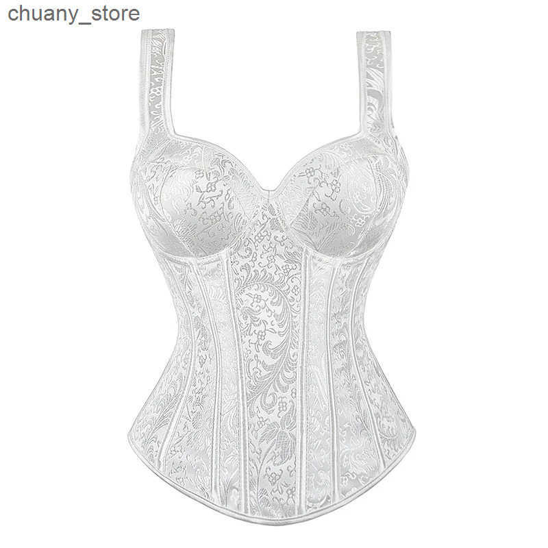 Belts Women Corset with Straps Black Overbust Corsets Vest Plus Size Steampunk Corsets and Bustiers Lace Up Boned Jacquard Corset Top L240910