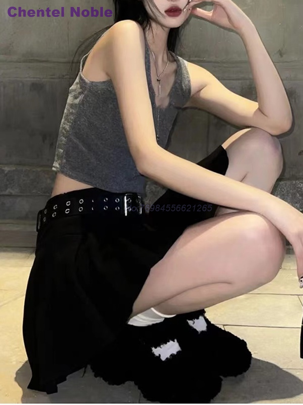 Fur Straps Chunky Sweet Square Toe Novelty Autumn Women Pumps Cute Runway Shallow Design Red White Black Party Shoes