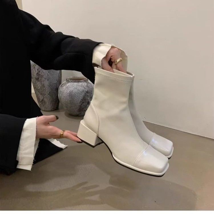 35-43 Size Plus Women's Korean Version Thick Heel Autumn/Winter Short Boots.