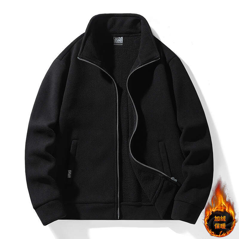New For Men, Made Of Fleece Thickened Fleece, Hoodie, Men's And Women's Top, Stand Up Collar Cardigan, Casual Jacket