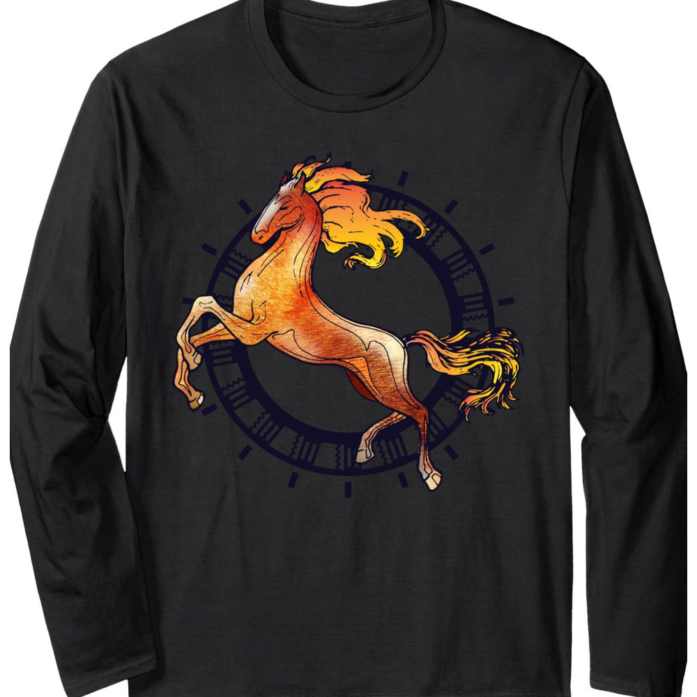 Long Sleeve Shirts for Men sweatshirt Horse Lover Horseback Riding Adorable Gift Long Sleeve T-Shirt T shirt Tee Streetwear Casual tops clothes fashio