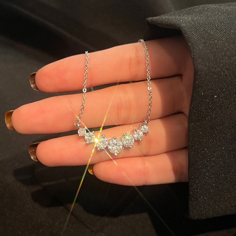 Chain For Man Fine Jewelry Twin Heart Halo Shape Diamond Moissanite Pendant Necklaces 925 Sterling Silver woman necklace Chain For Women Engagement Cr