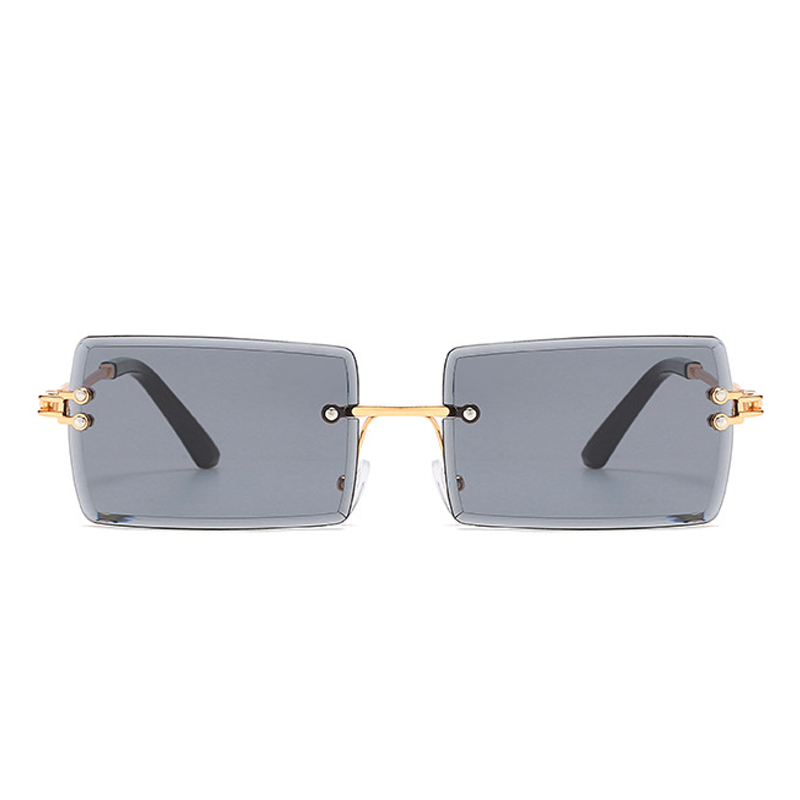 Men's and women's stylish rimless glasses rectangular lightweight glasses full-rimmed glasses for travelling and taking photos