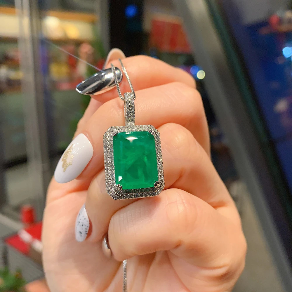 Charm Jade Gemstone Laboratory Diamond Pendant Necklace Earrings Wedding Party Exquisite Jewelry Set Women Retro Accessories Gift 241115