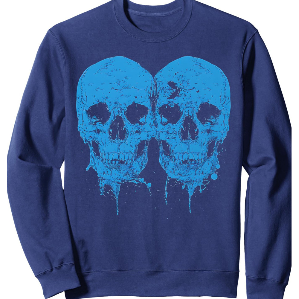 Long Sleeve Shirts for Men sweatshirt Skull Halloween Costume Party Spooky Skeletons Drip Graphic Sweatshirt T shirt Tee Streetwear Casual tops clothe