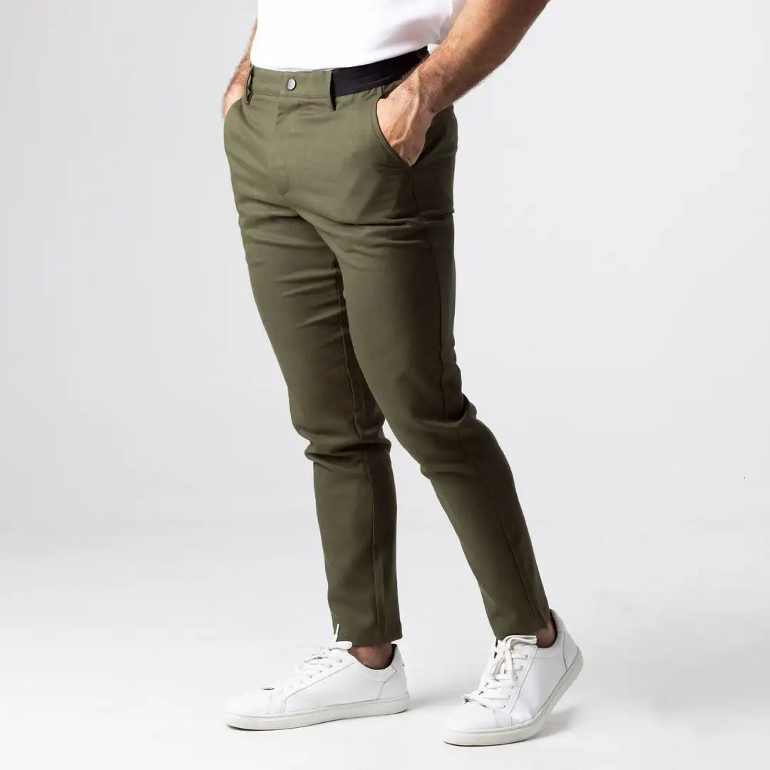Mens Pants Active Chinos Comfortable Long Fashion Slim Fit Ankle Length Casual Soft Breathable Fabric Mid Waist Communicating W 241115