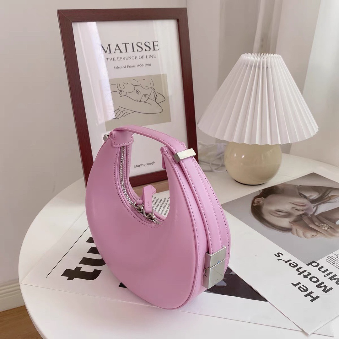 New Stylish Half Moon Women's Trend 2024 Underarm Armpit Bag Leather Purses Fashion Handbags dddmymoon