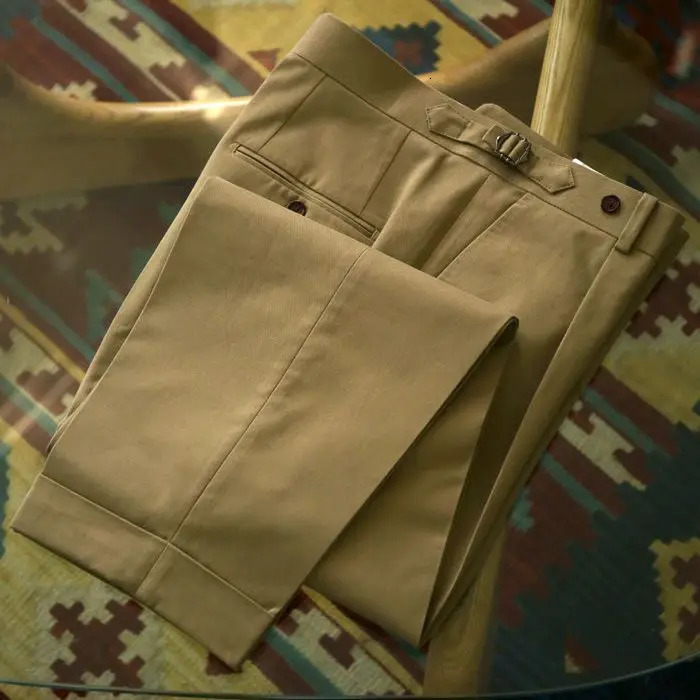 SpringSummer Mens Solid Color Set High Waist Loose Pants Business Casual Formal W117 241115