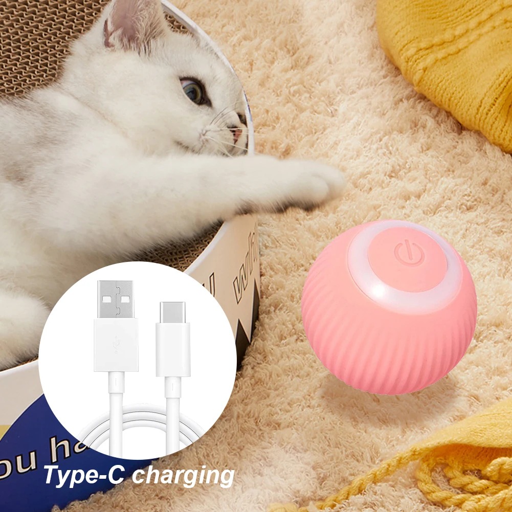 USB Rechargeable Electronic Interactive Pet Toy Pet Ball Toy Self Moving Motion Activated Ball Pet Supplies