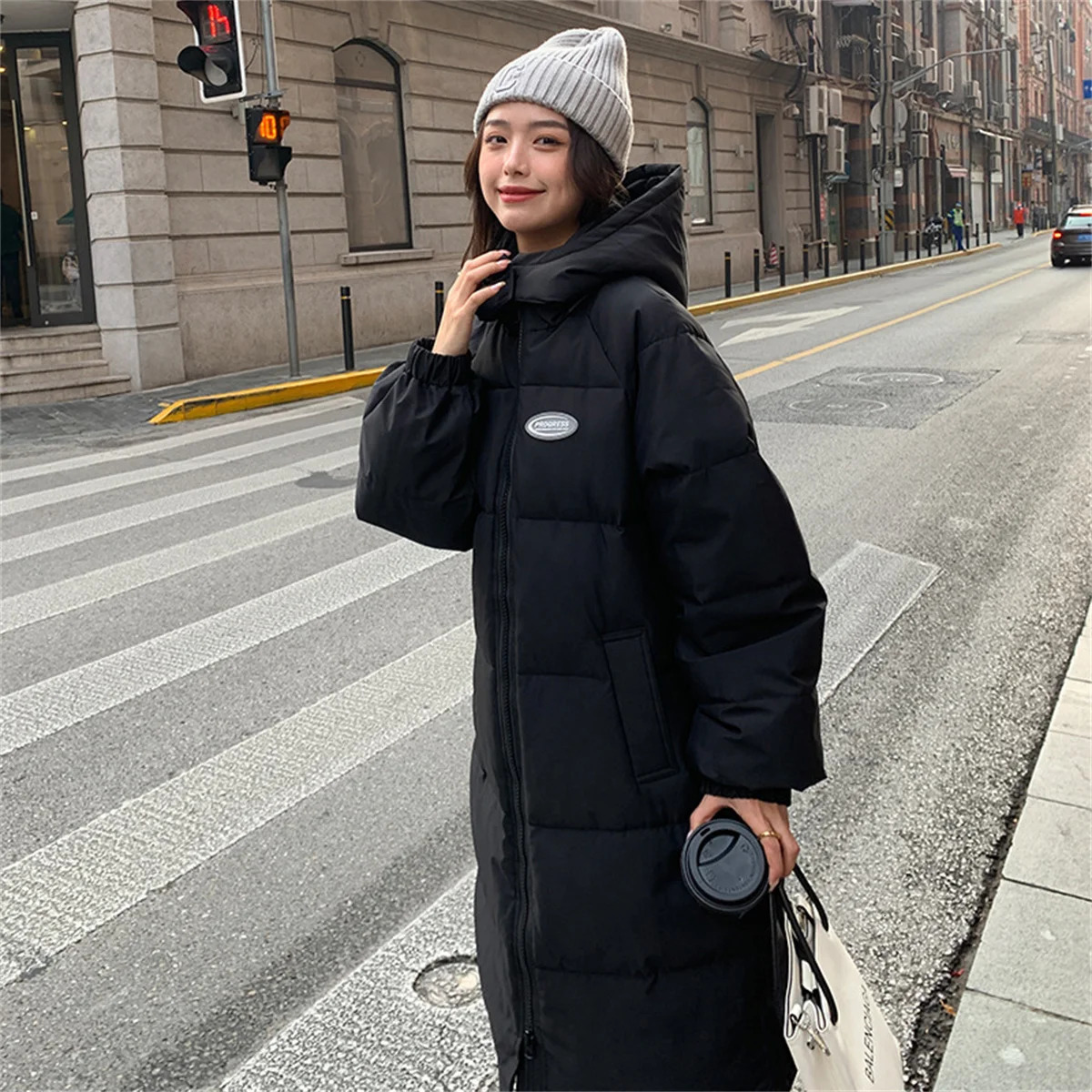 Winter Women Loose Jacket Coats Long Parkas Female Down Cotton Hooded Overcoat Thick Warm Jackets Windproof Casual Student Coat 241115
