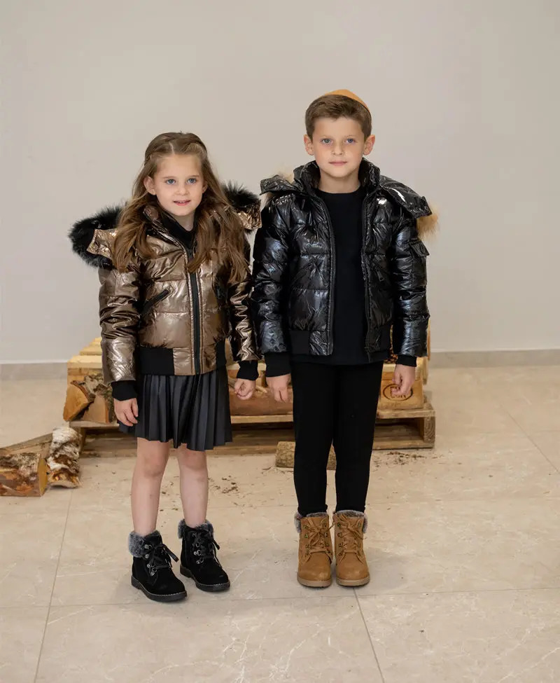 AS Winter kids Down Jackets bomber coats with nature fur 241115