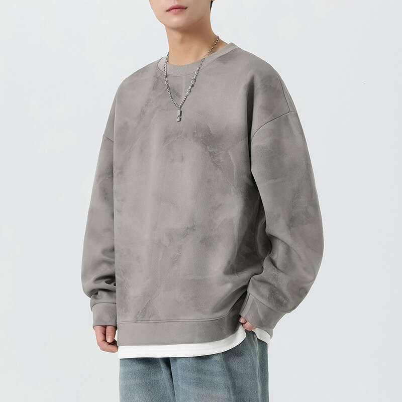 Men's Hoodie Spring Autumn New Trend Brand Tie Dye Distressed Men's Top Teenagers Loose And Fake Two-Piece Jacket For Men