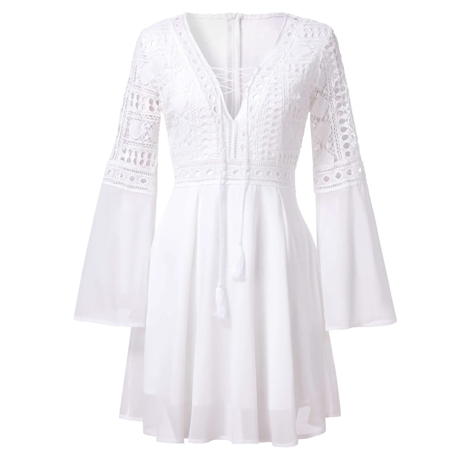 Summer Dresses Woman Plus Size For Women Casual Lace Long Sleeve Bodycon Cocktail Party Pencil Dress 240415