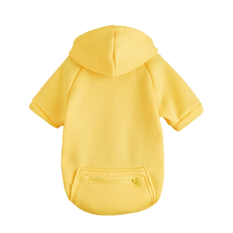 Pet Bipod Sports Solid Color Pocket Zipper Dog Cat Corgi Bear Wear Hoodies Doggy Apparel