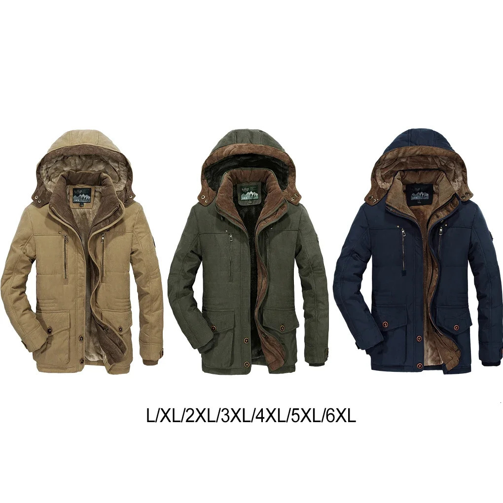 thick warm Mens Padded parkas Cotton Jacket Thick Casual Parkas Winter Trend S6XL plus size outdoor winter jackets men 241115