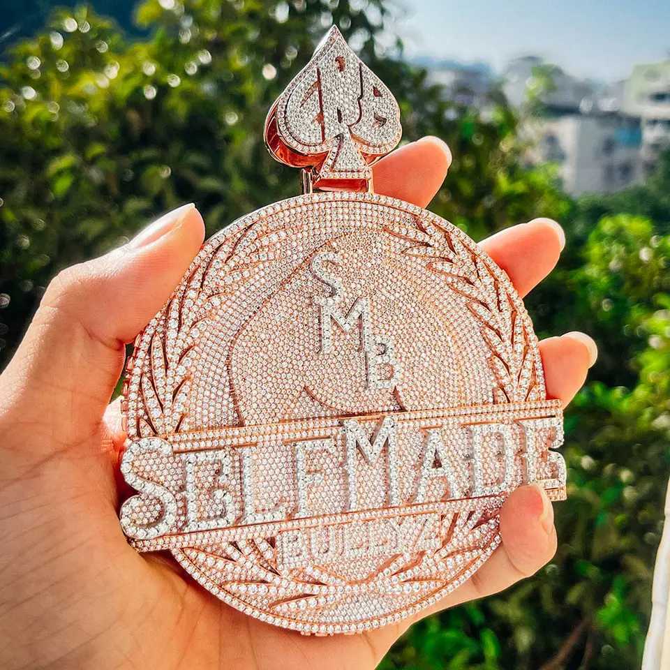 Hip Hop Jewelry factory custom moissanite pendant 925 silver pendant 10k 14k 18k gold men and women hiphop mossanite jewelry