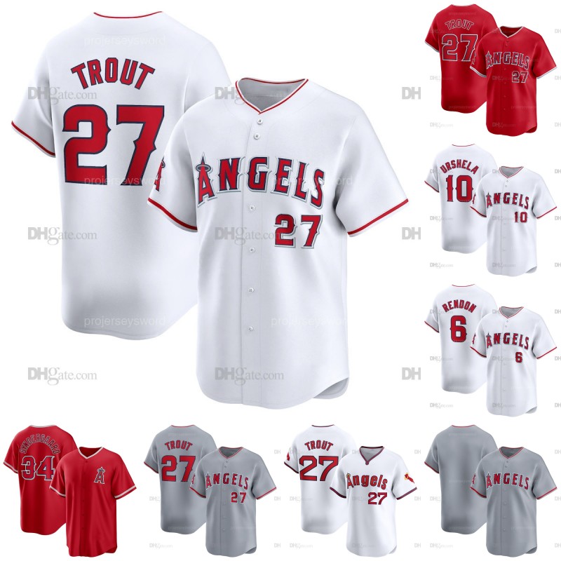LA 2024 Angel Jersey Mike Trout Taylor Ward Miguel Sano Mickey Moniak Aaron Hicks Jo Adell Nolan Schanuel Luis Rengifo Zach Neto Matt Thaiss Luis Garcia Tyler Anderson