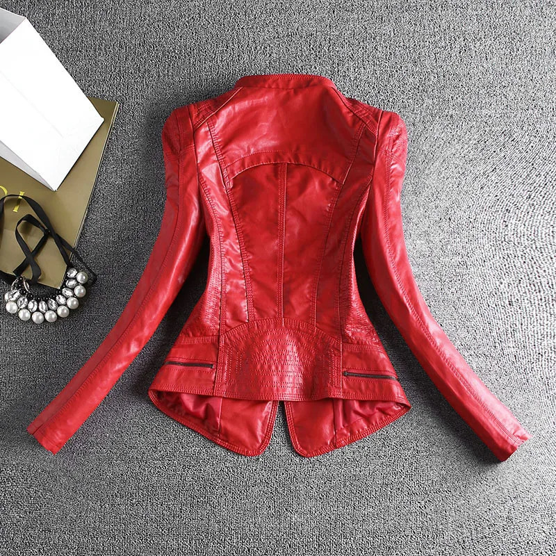 Spring And Autumn Women Leather Jacket Coats Slim Ladies Clothing 241115