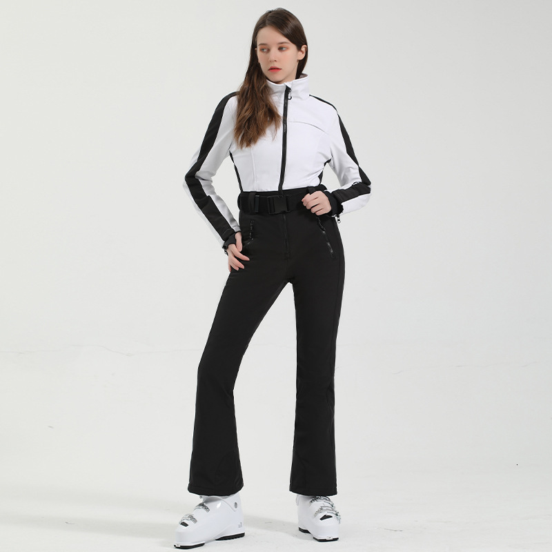 GSOU SNOW One-Piece Suit Women Slim Overalls Outdoor Double Plate Jumpsuits Wind Proof Waterproof Ski Set Winter Clothing