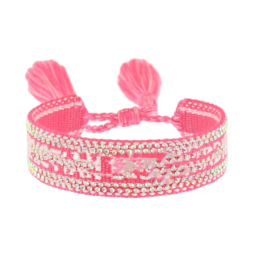 Hand woven letter bracelet with high aesthetic value, vintage style, and adjustable tassel bracelet