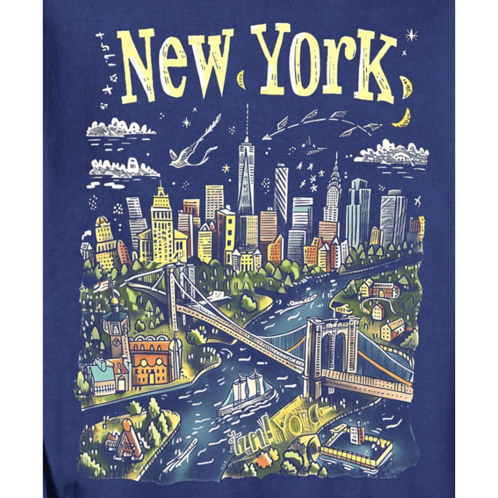 Long Sleeve Shirts for Men sweatshirt York City Skyline Drawing NYC Souvenir Gifts Graphic Tees Sweatshirt T shirt Tee Streetwear Casual tops clothes 