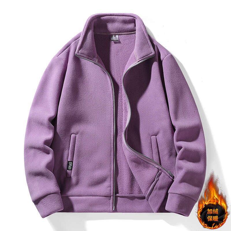 New For Men, Made Of Fleece Thickened Fleece, Hoodie, Men's And Women's Top, Stand Up Collar Cardigan, Casual Jacket