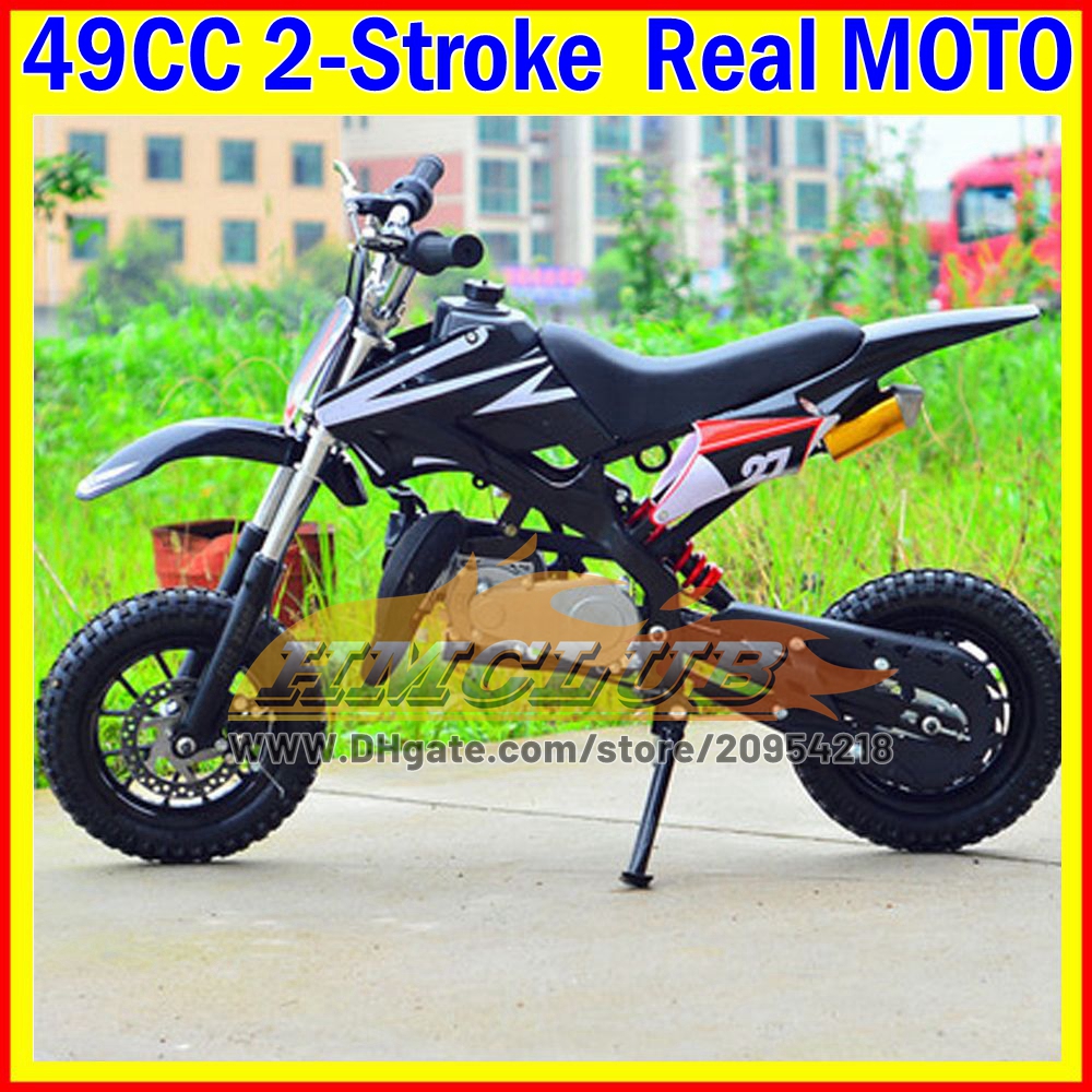 16Colors Real Dirt Bike Mini Motorcycle Off-road Vehicle Apollo Mountain 49/50CC Small 2 Stroke Sports Gasoline Kart Children Racing Motorbike Boy Gir