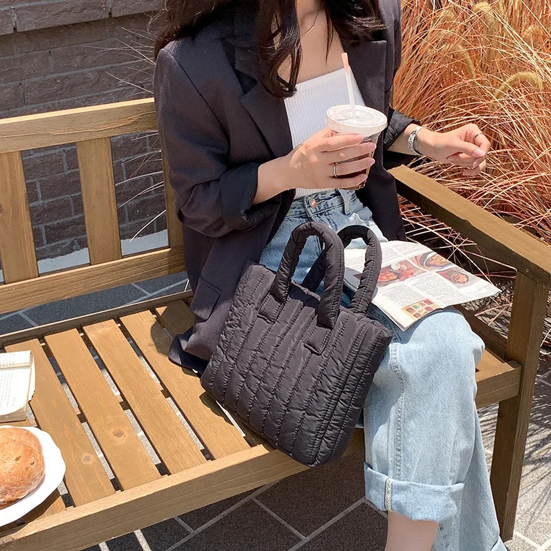 Miyagawa Female Autumn Winter Small Handheld Down Bag Korean Fashion Handbag Female Bags for Women Purses 241114