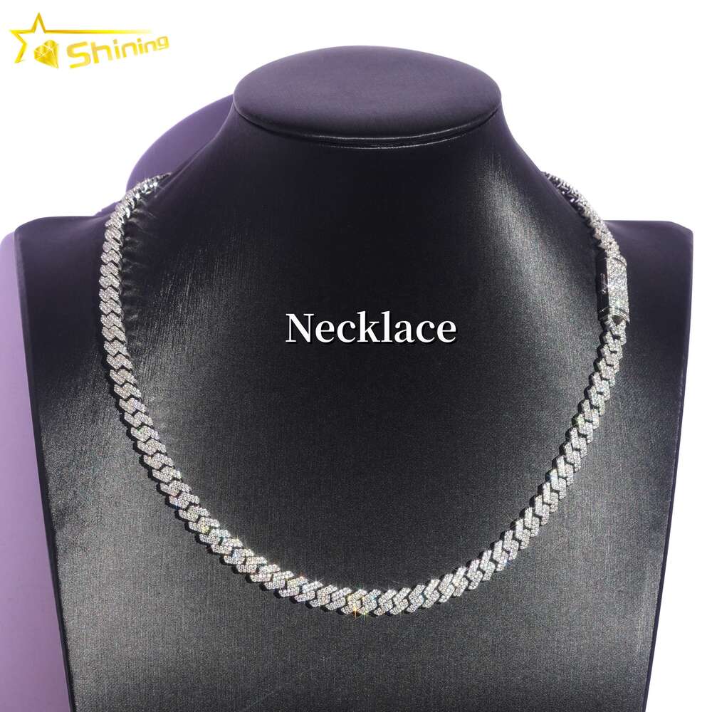 Wholesale Stock 10k 14k Real Solid Gold Plated Moissanite Diamond Original Cuban Link Chain Necklace Fine Jewelry 8mm