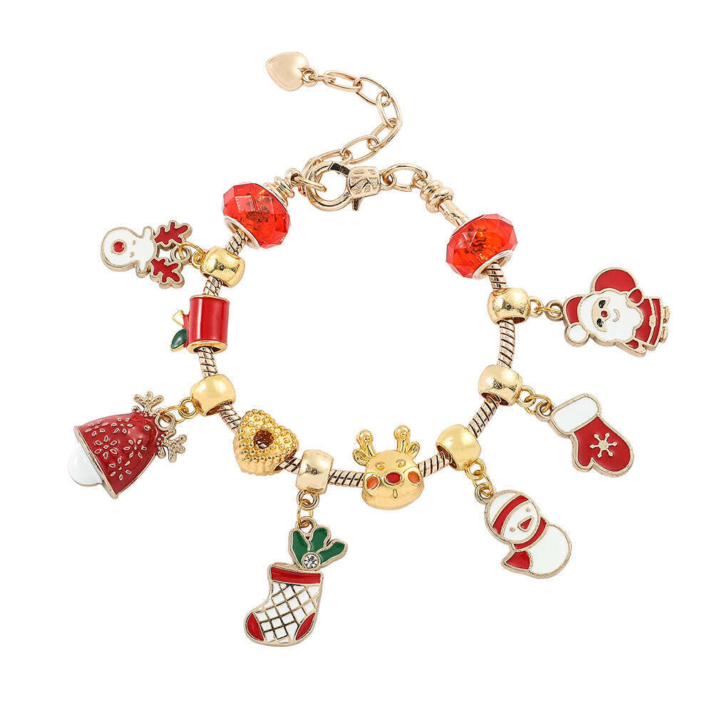 Santa Claus Colored Beaded New christmas gift Series Clover Bracelet, womens bracelet, jewelry