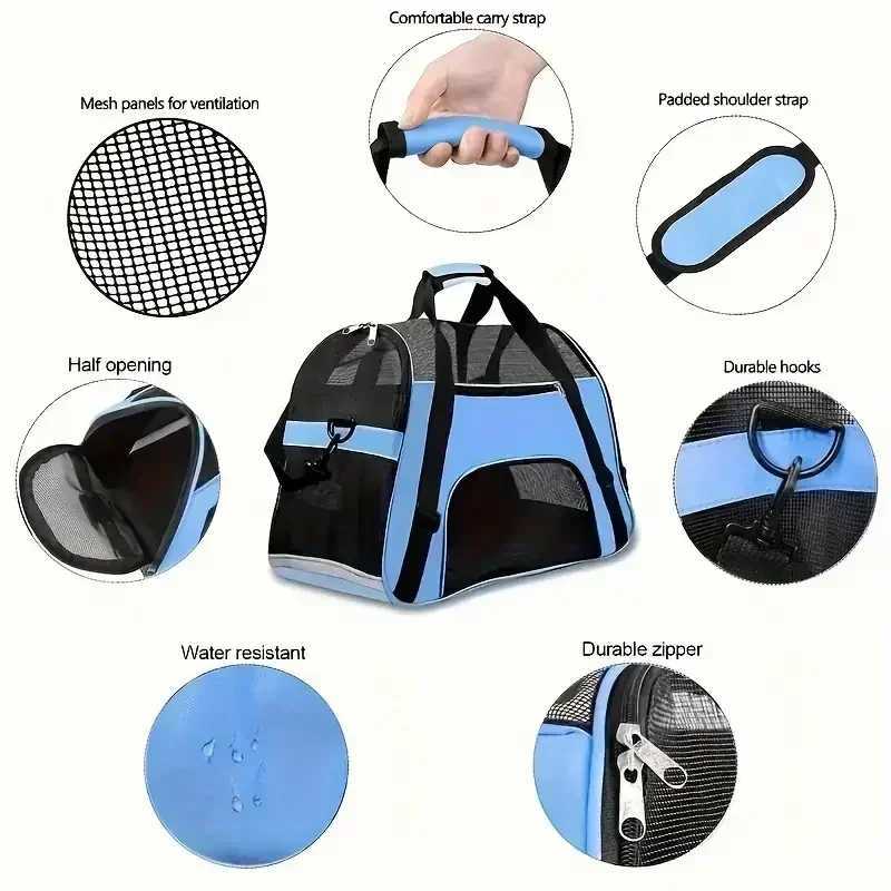 Dog Car Seat Covers Cat Bags Portable Dog Carrier Bag Mesh Breathable Carrier Bags for Small Dogs Foldable Cats Handbag Travel Pet Bag Transport Bag z
