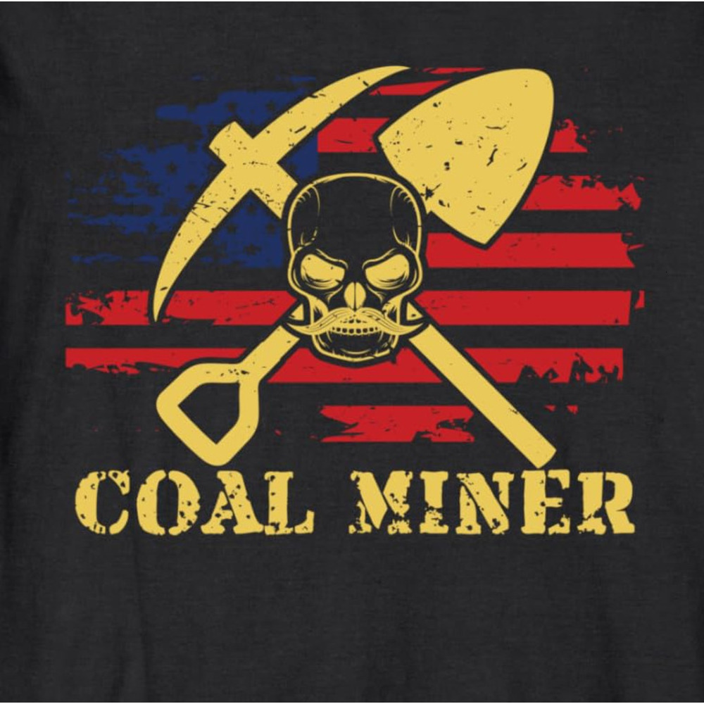 Long Sleeve Shirts for Men sweatshirt Awesome American Flag Proud Coal Miner Gift Long Sleeve T-Shirt T shirt Tee Streetwear Casual tops clothes