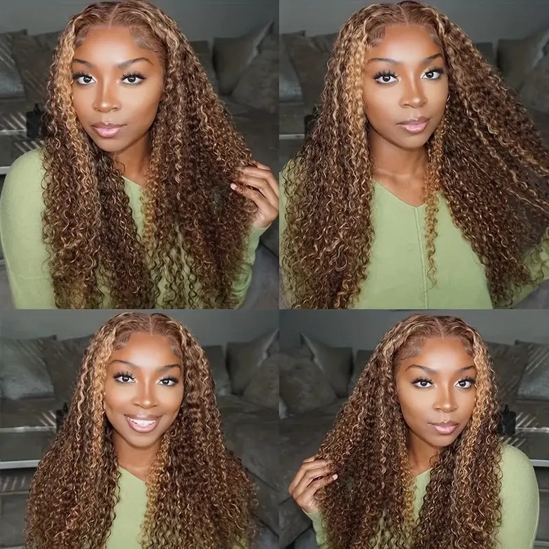 Fashion piano color small curly synthetic wig African hot sale coiled afro long curly wig