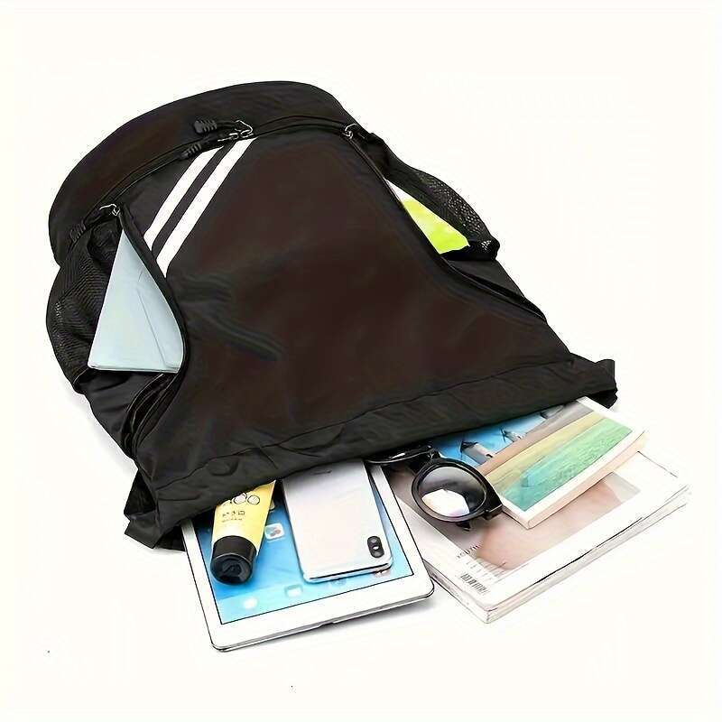 Versatile Unisex Drawstring Sports Fashionable, Water-Resistant, Spacious Shoulder Bag Outdoor Travel, Fiess, Daily Use - Perfect for Men and Women