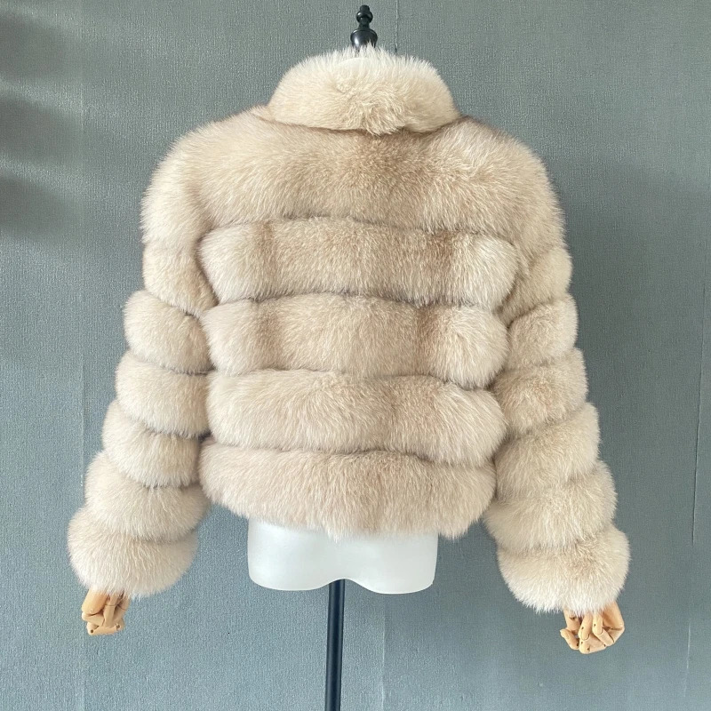 Natural Real Fur Vest Coat For Female stand collar Coats Waistcoat Long Jacket 241115