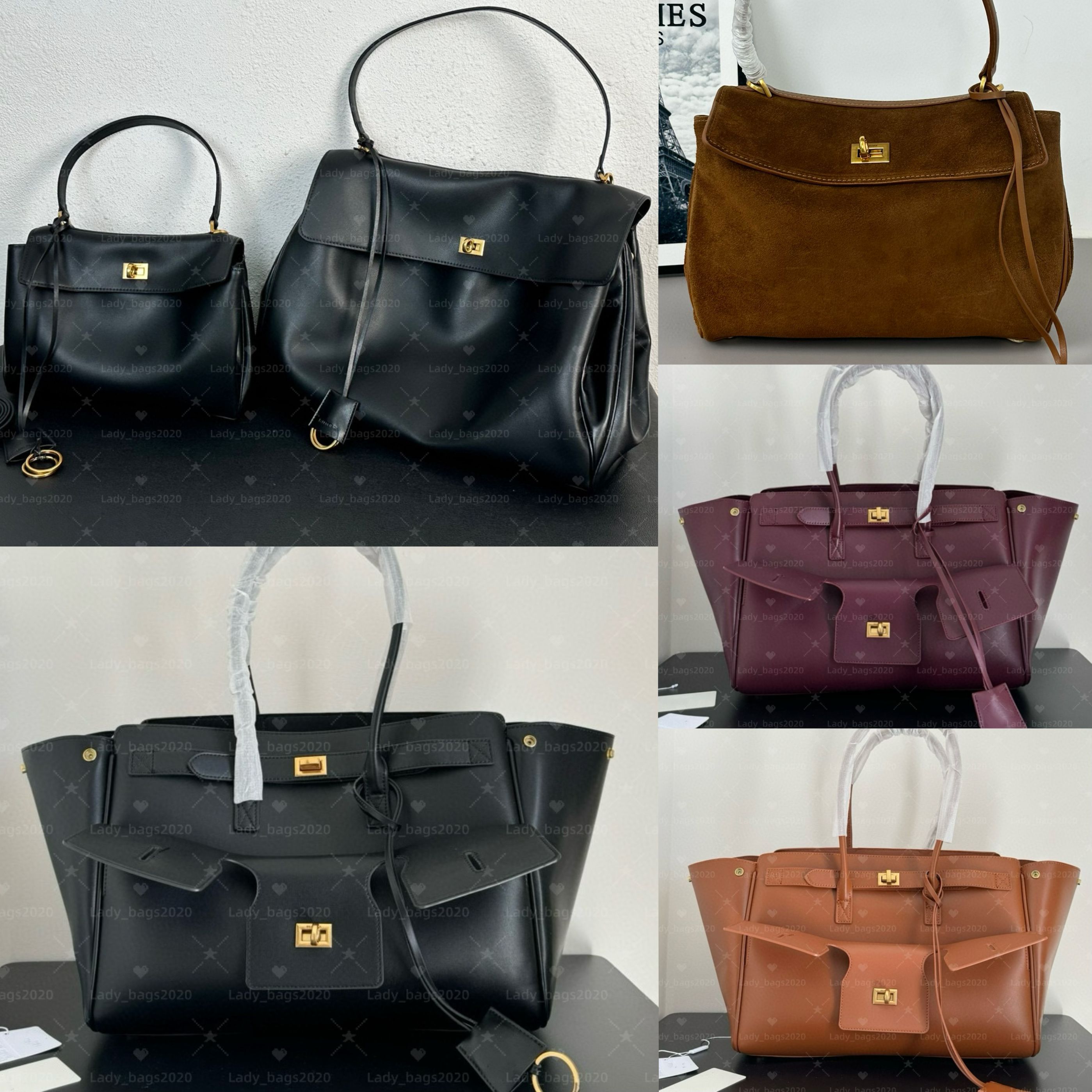 Women Motorcycle Bag Large Maxi Handbag Luxury Crush Suede Tote Designer Locker Hobo Soft Leather Monaco Removable Shoulder Strap Crossbody Lock Closure Bag New