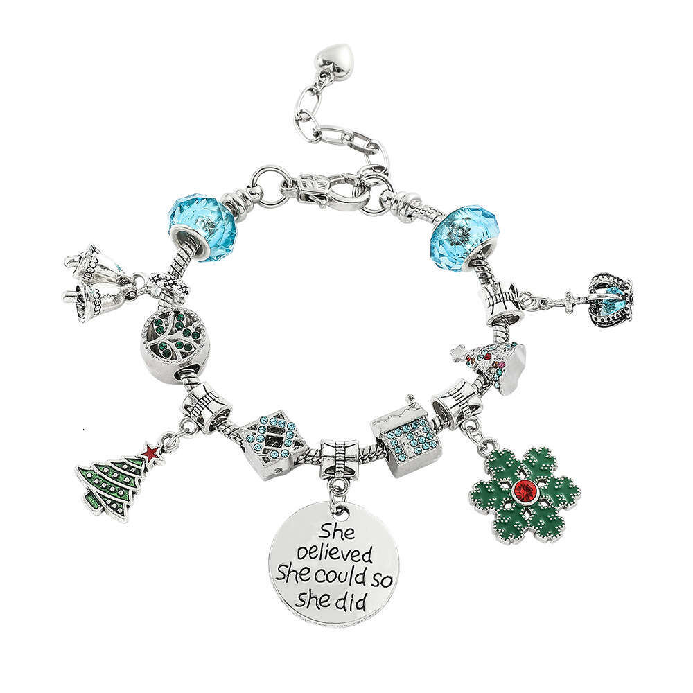 Santa Claus Colored Beaded New christmas gift Series Clover Bracelet, womens bracelet, jewelry
