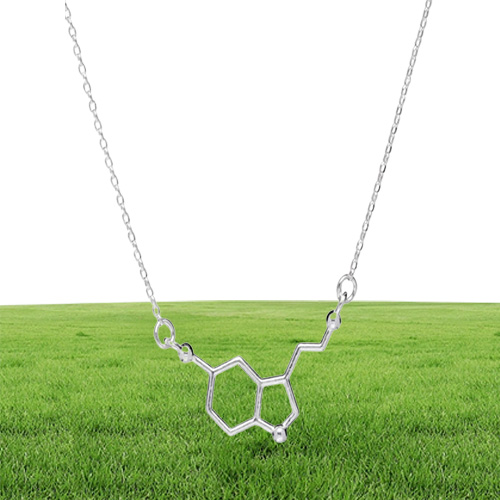 1 chemical molecular structure pendant necklace formula 5HT geometric exquisite nurse simple Lucky woman mOTHER men039s family