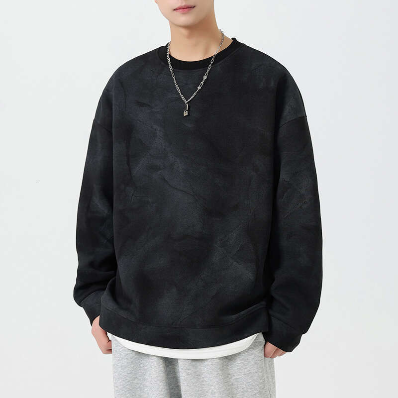 Men's Hoodie Spring Autumn New Trend Brand Tie Dye Distressed Men's Top Teenagers Loose And Fake Two-Piece Jacket For Men