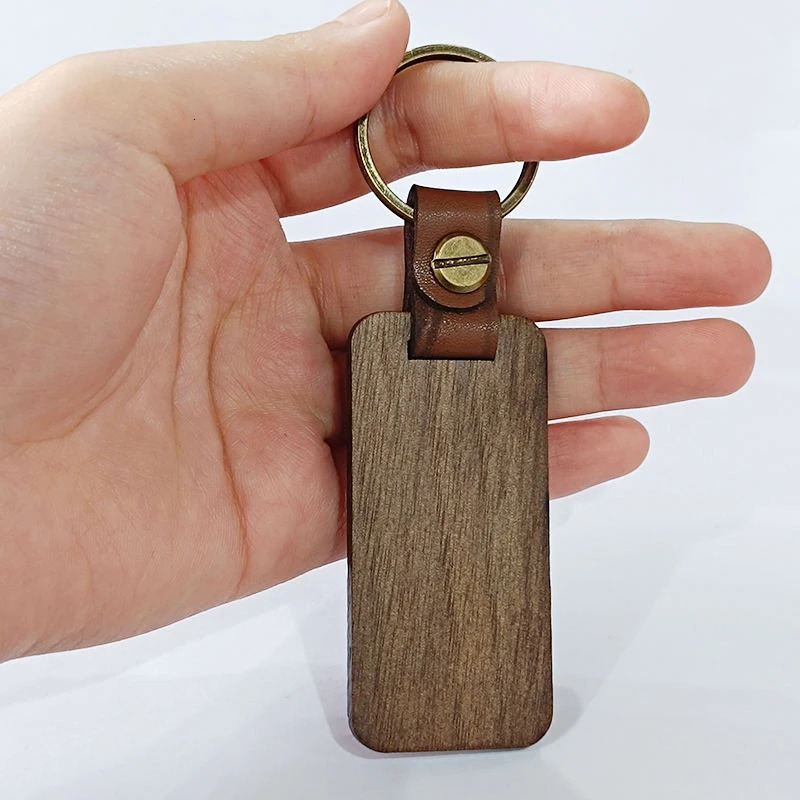 5 cherry wood keychains sturdy and durable. DIY lightweight backpack pendant with PU keychain 241115
