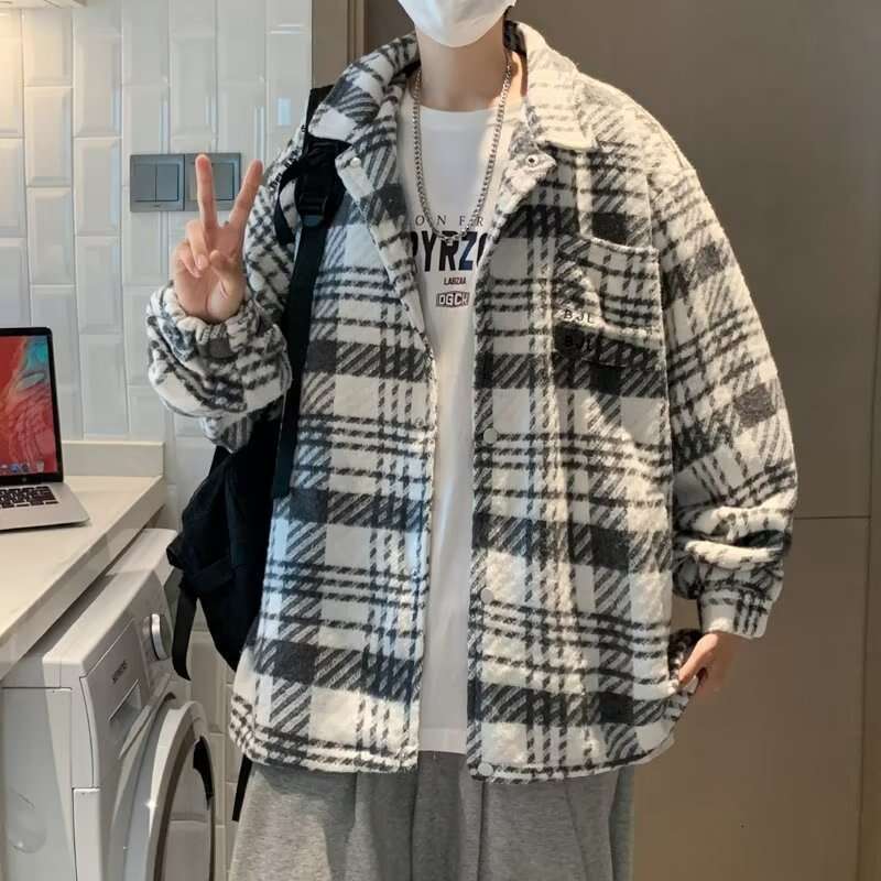 Men's Xiaoxiang Style Woolen Fabric Autumn And Winter Trendy Brand Loose Casual Jacket Men's Coat