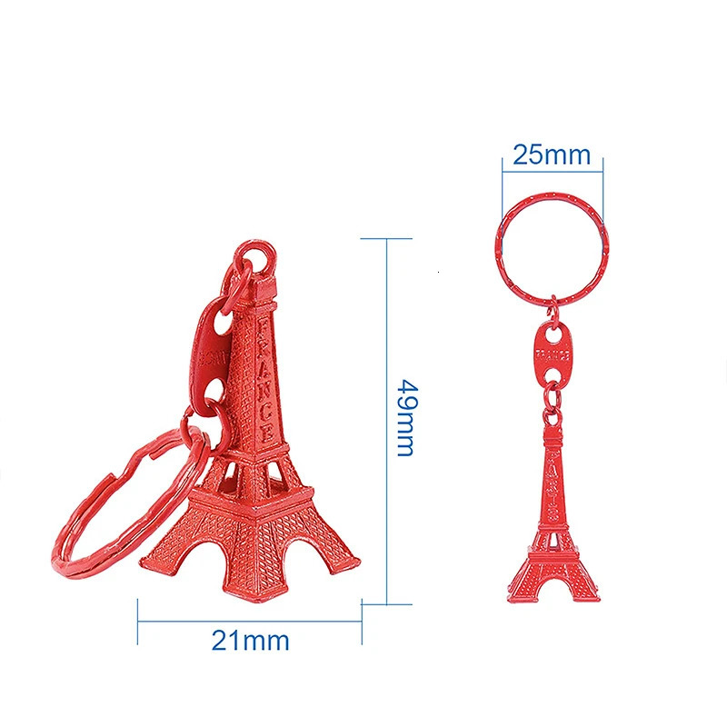 200pcs Eiffel Tower crystal rhinestone keychain Paris travel alloy pendant keychain car bag keychain accessories 241115