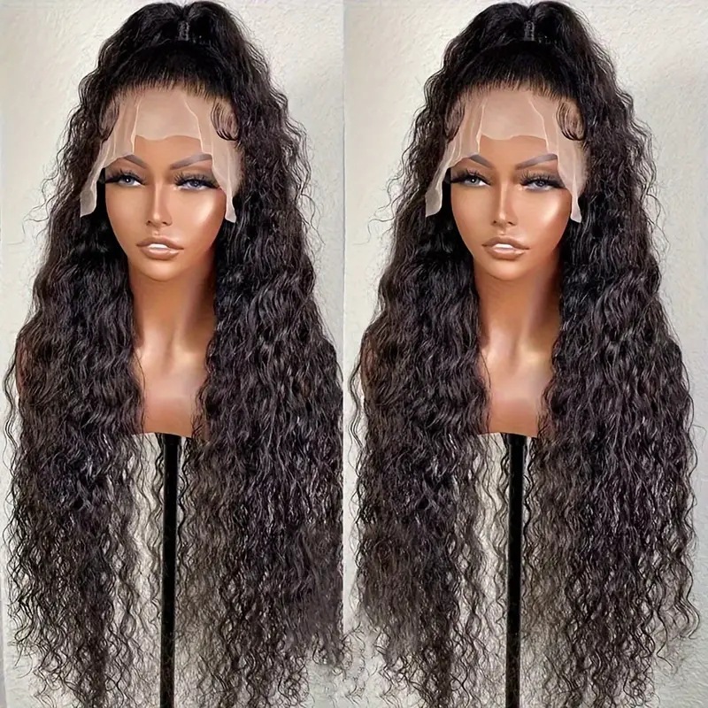 European and American fashion front lace 13*4 wigs African hot selling small winding tube long curly hair full head cover