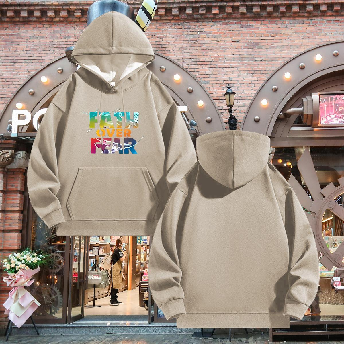 Free Shipping Hoodie Breathable Long Sleeve Unisex Women Tops Hoodie DIY Printed Tops Hoody 350g Cotton Y2K