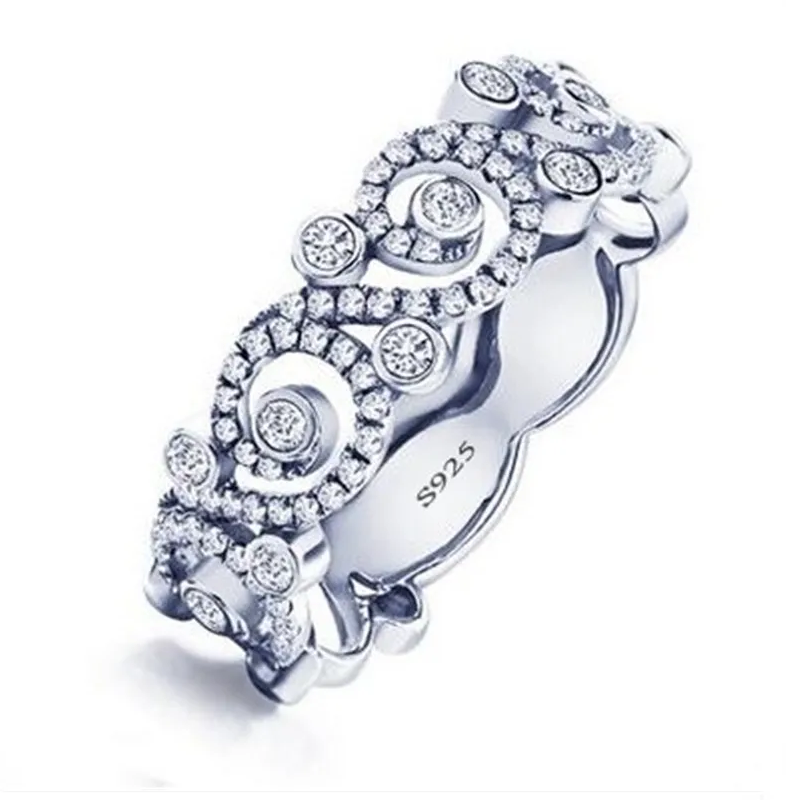 choucong Handmade Female Flower ring 925 Sterling silver Engagement Wedding Band Rings For Women 5A Zircon CZ Diamond Jewelry Gift