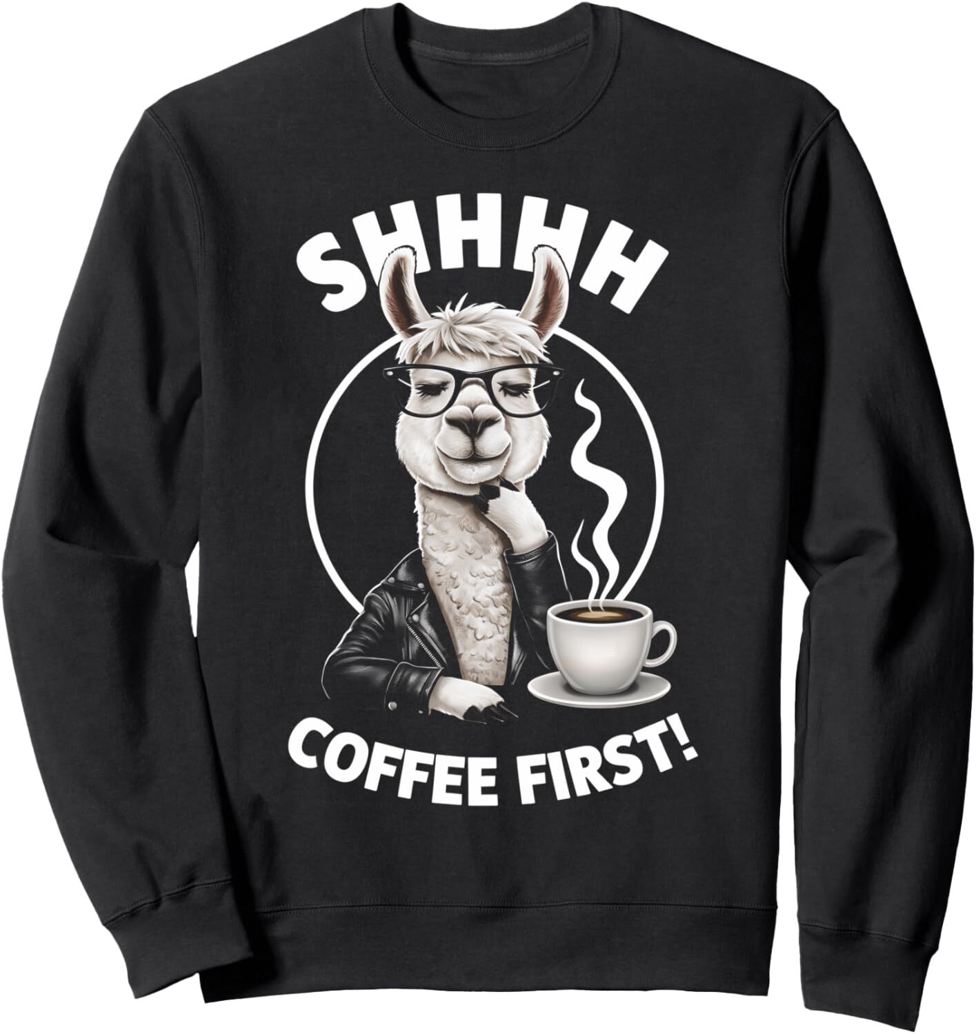 Long Sleeve Shirts for Men sweatshirt Llama Coffee Lover Apparel Funny Llama Drinking Coffee Sweatshirt T shirt Tee Streetwear Casual tops clothes