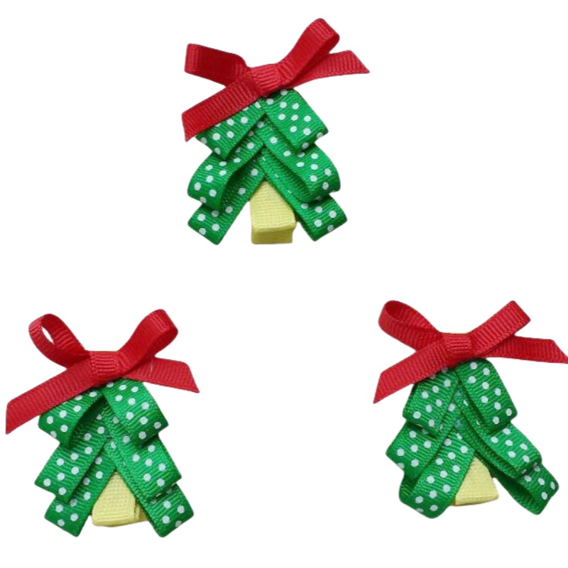 Girls Baby Christmas Tree Hair Clip Accessories Kids Children's 2 Inch Bows Flower Headband Renda Bowknot Hairpin Xmas Barrettes Headwear 10PCS H